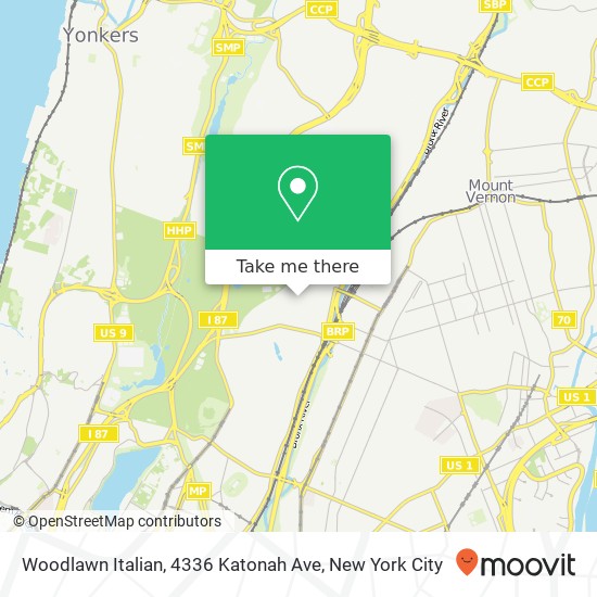 Woodlawn Italian, 4336 Katonah Ave map