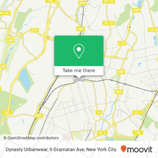 Dynasty Urbanwear, 9 Gramatan Ave map