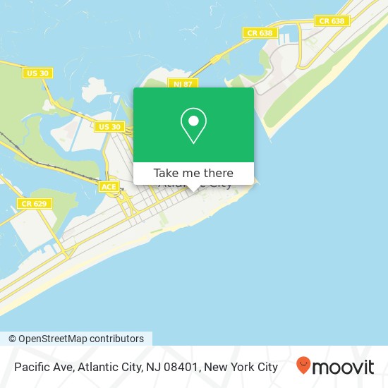 Mapa de Pacific Ave, Atlantic City, NJ 08401