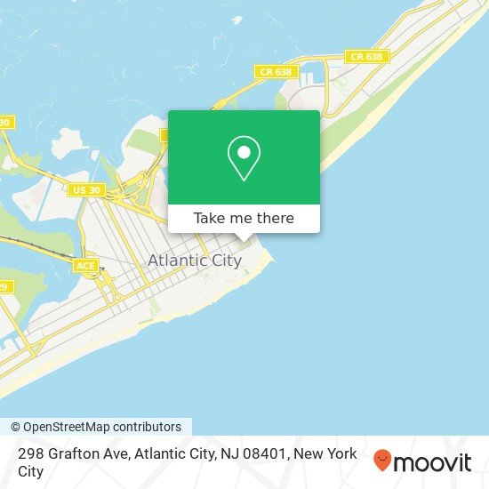 Mapa de 298 Grafton Ave, Atlantic City, NJ 08401