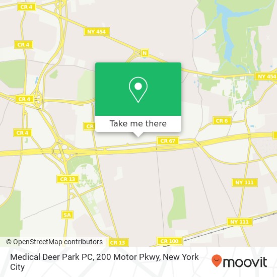 Mapa de Medical Deer Park PC, 200 Motor Pkwy