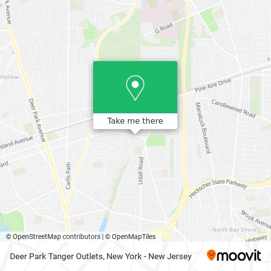 How to get to Deer Park Tanger Outlets in Deer Park, Ny by Bus or Train?