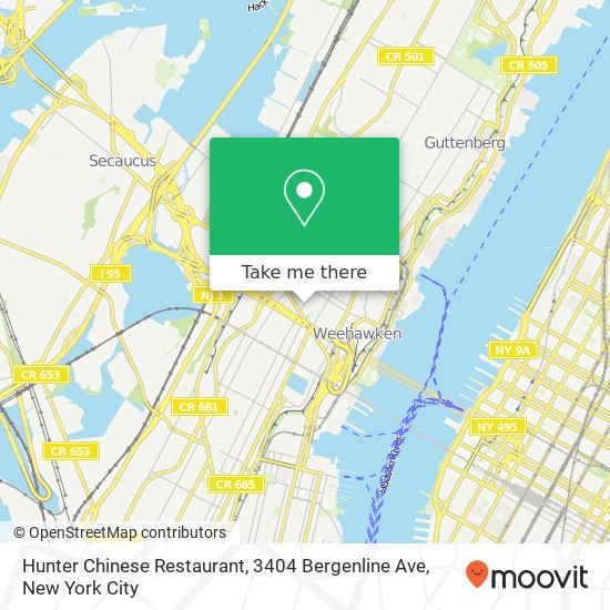 Hunter Chinese Restaurant, 3404 Bergenline Ave map