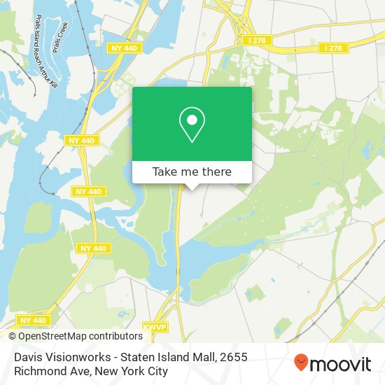 Davis Visionworks - Staten Island Mall, 2655 Richmond Ave map