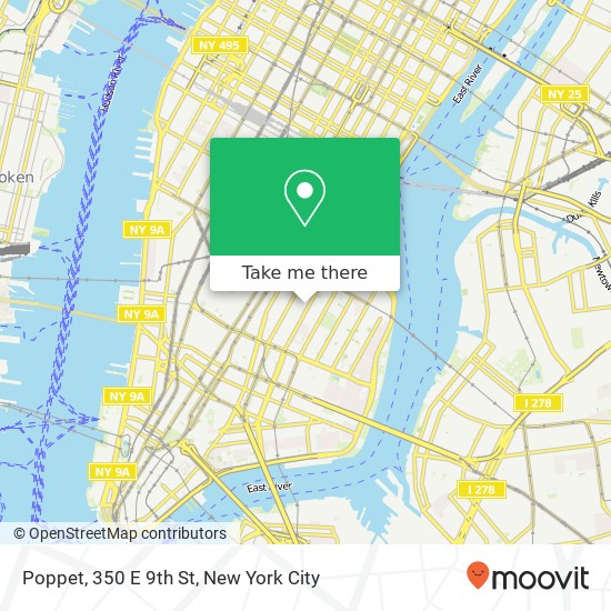 Poppet, 350 E 9th St map