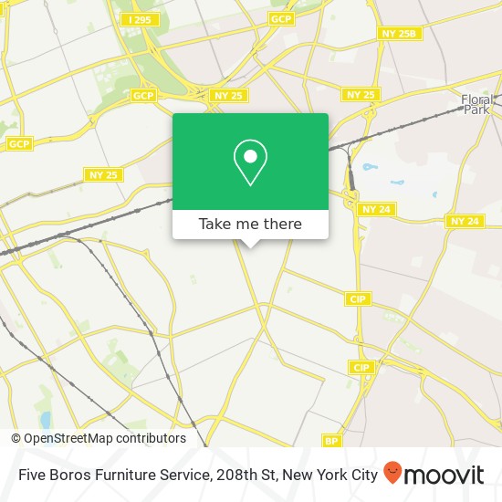 Mapa de Five Boros Furniture Service, 208th St