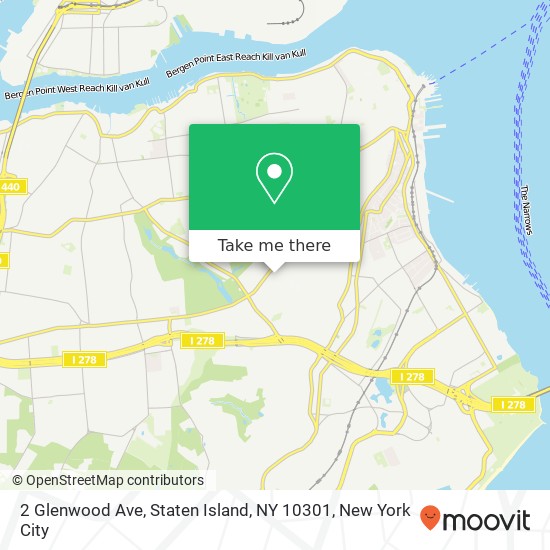 Mapa de 2 Glenwood Ave, Staten Island, NY 10301