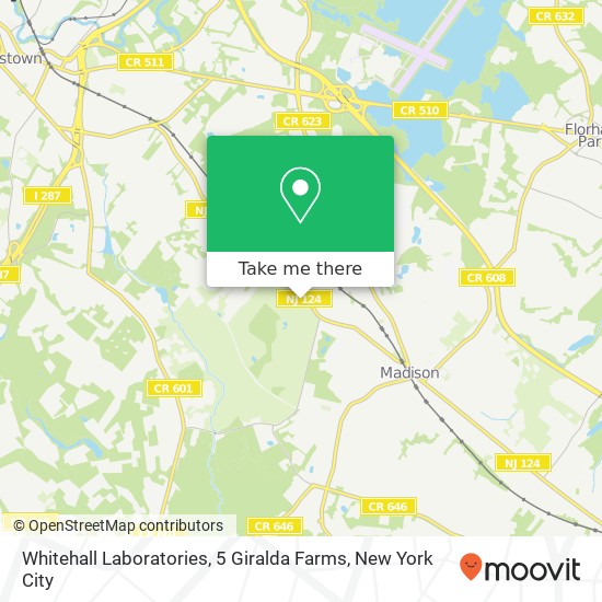 Whitehall Laboratories, 5 Giralda Farms map