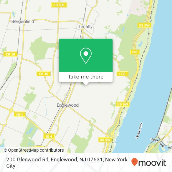 Mapa de 200 Glenwood Rd, Englewood, NJ 07631