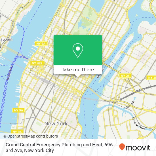 Grand Central Emergency Plumbing and Heat, 696 3rd Ave map