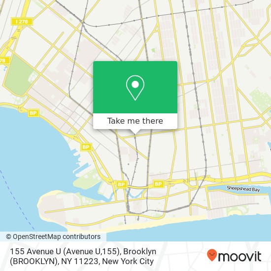 155 Avenue U (Avenue U,155), Brooklyn (BROOKLYN), NY 11223 map