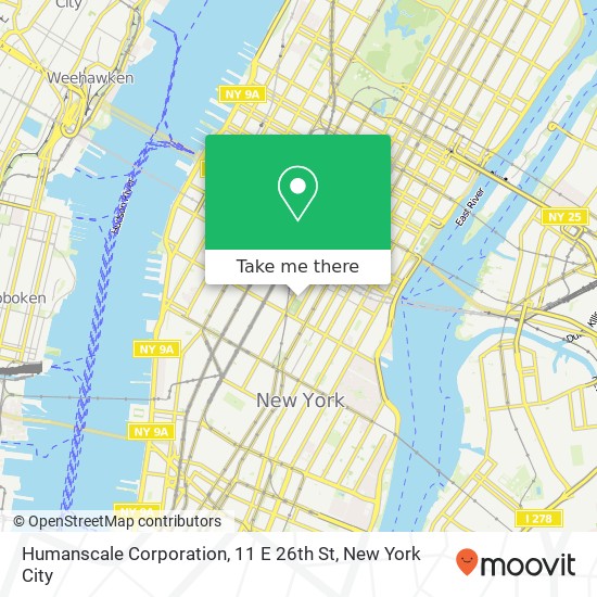 Mapa de Humanscale Corporation, 11 E 26th St