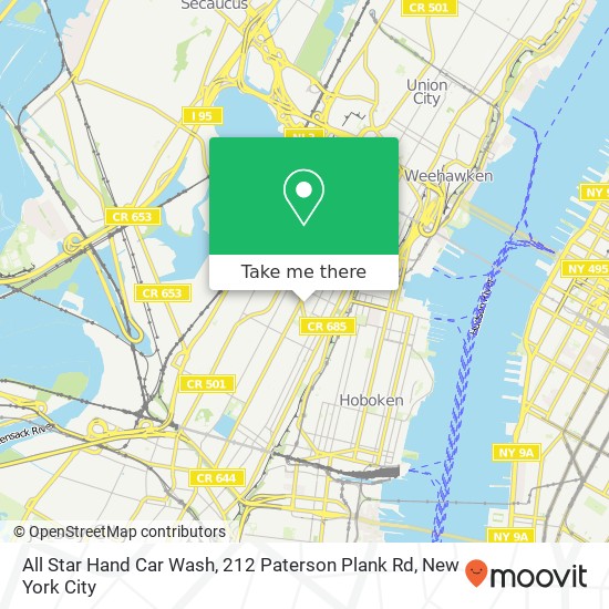 All Star Hand Car Wash, 212 Paterson Plank Rd map