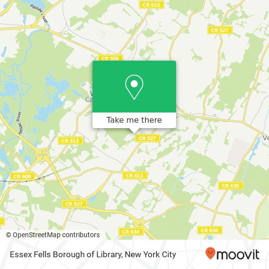 Mapa de Essex Fells Borough of Library