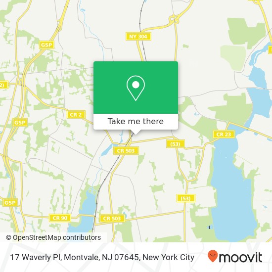 Mapa de 17 Waverly Pl, Montvale, NJ 07645