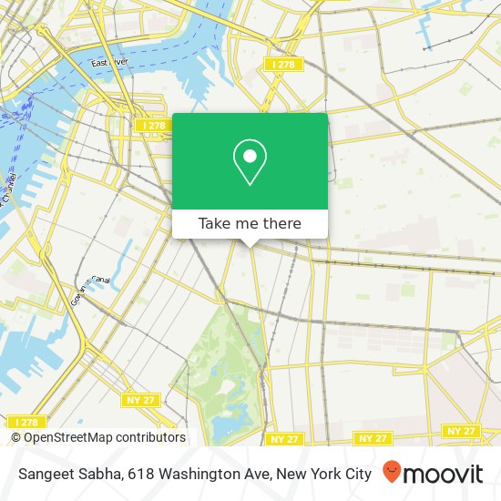 Mapa de Sangeet Sabha, 618 Washington Ave