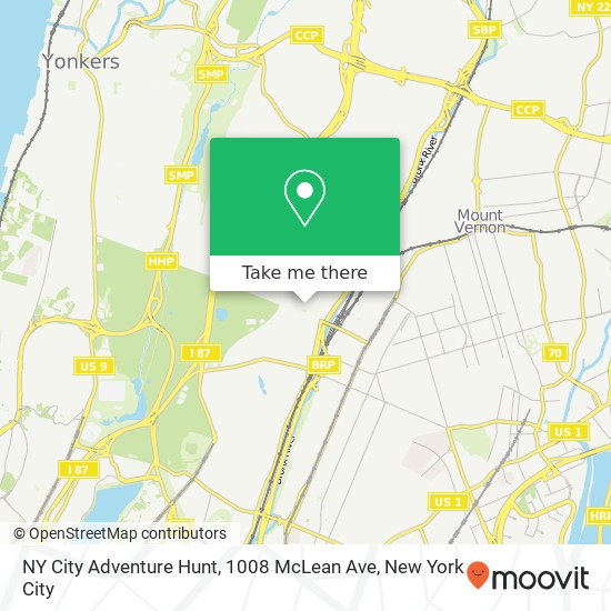 Mapa de NY City Adventure Hunt, 1008 McLean Ave