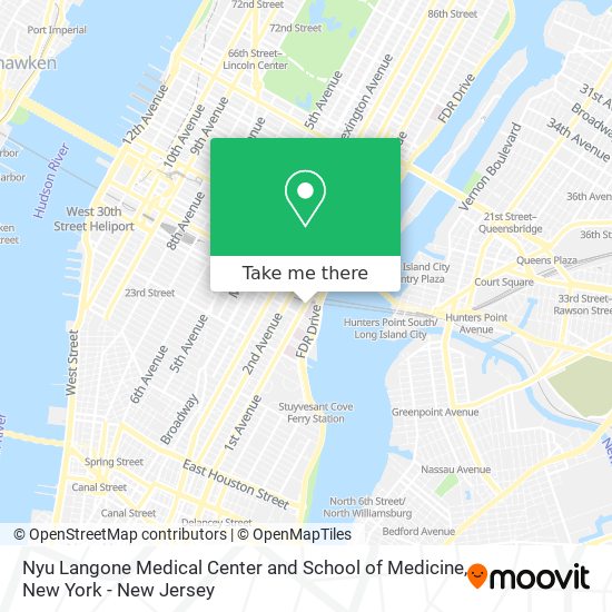 Mapa de Nyu Langone Medical Center and School of Medicine