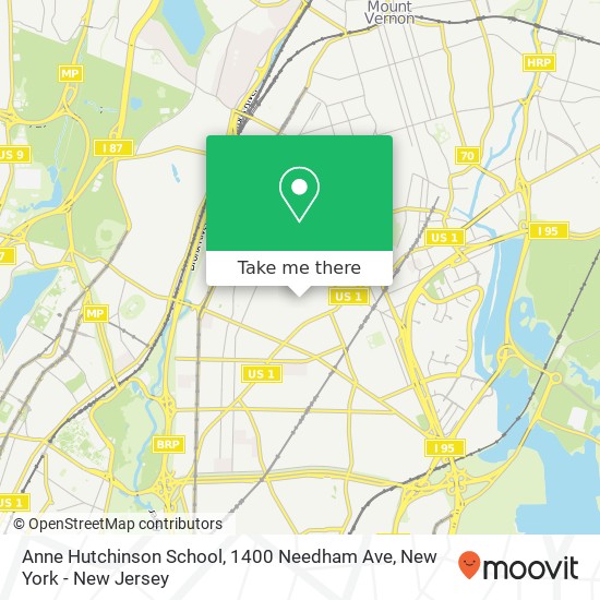 Mapa de Anne Hutchinson School, 1400 Needham Ave