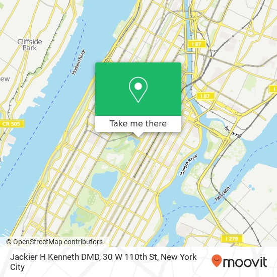 Jackier H Kenneth DMD, 30 W 110th St map