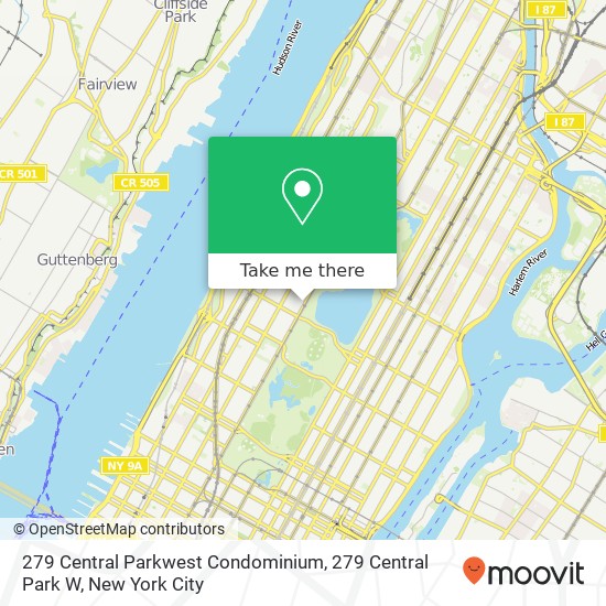 279 Central Parkwest Condominium, 279 Central Park W map