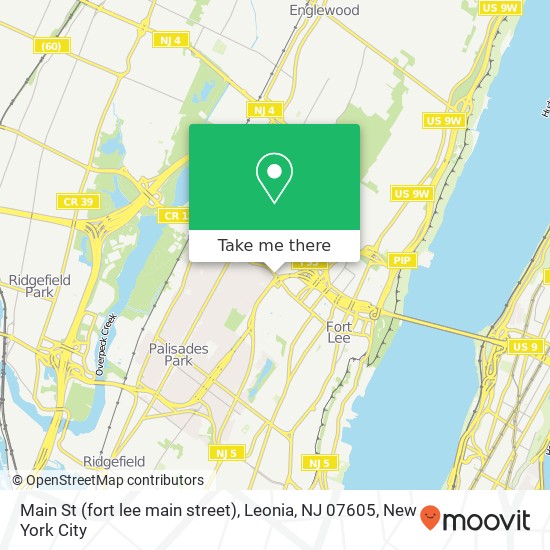 Mapa de Main St (fort lee main street), Leonia, NJ 07605