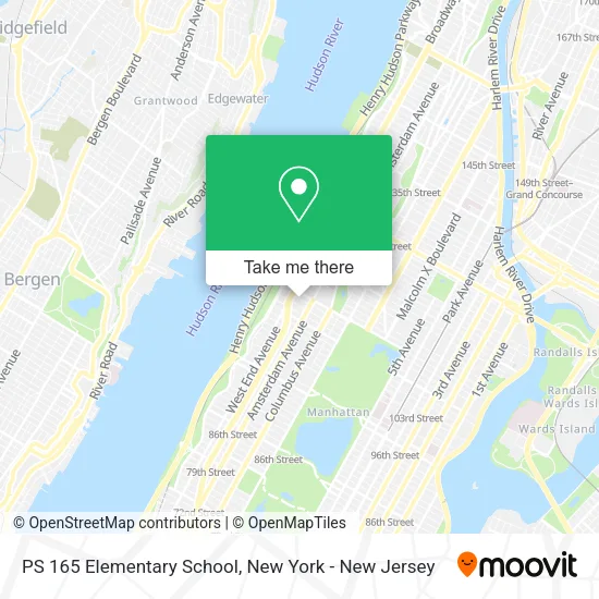 PS 165 Elementary School map