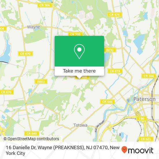 Mapa de 16 Danielle Dr, Wayne (PREAKNESS), NJ 07470