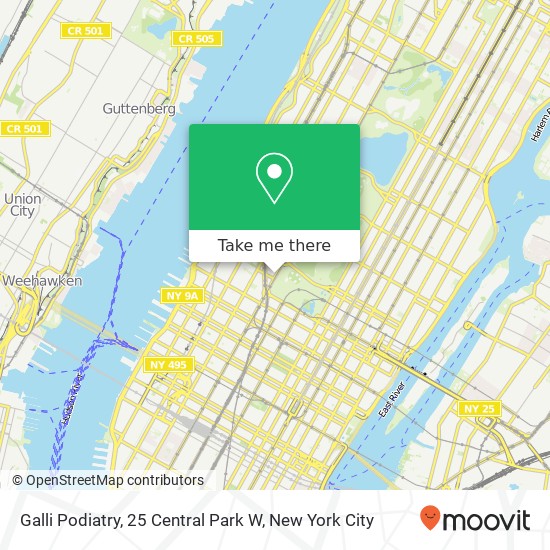 Galli Podiatry, 25 Central Park W map