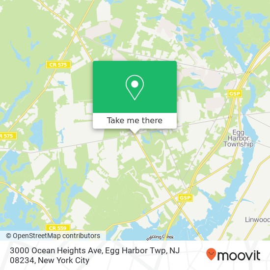 Mapa de 3000 Ocean Heights Ave, Egg Harbor Twp, NJ 08234
