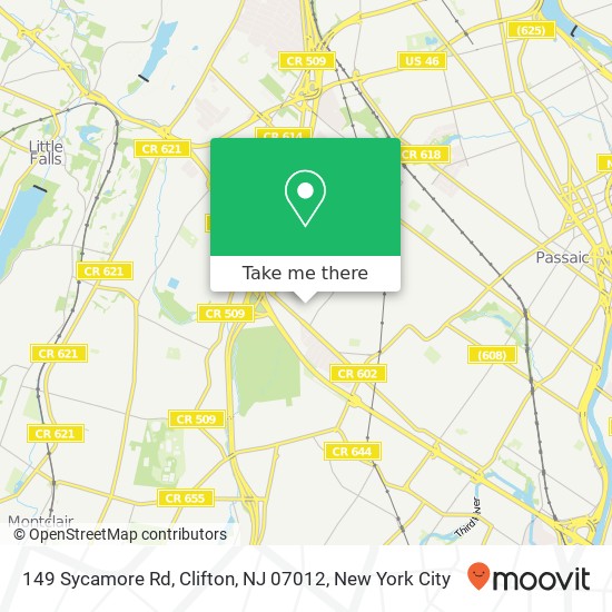 Mapa de 149 Sycamore Rd, Clifton, NJ 07012