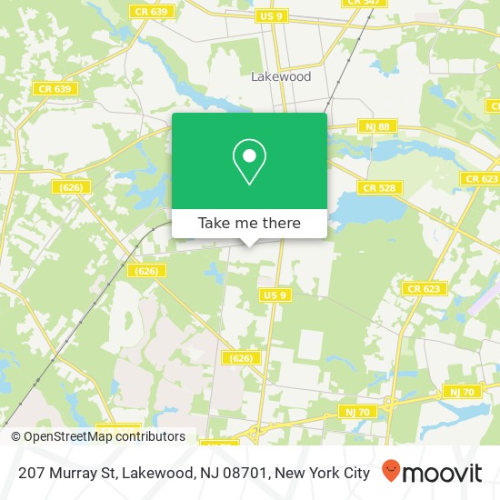 Mapa de 207 Murray St, Lakewood, NJ 08701