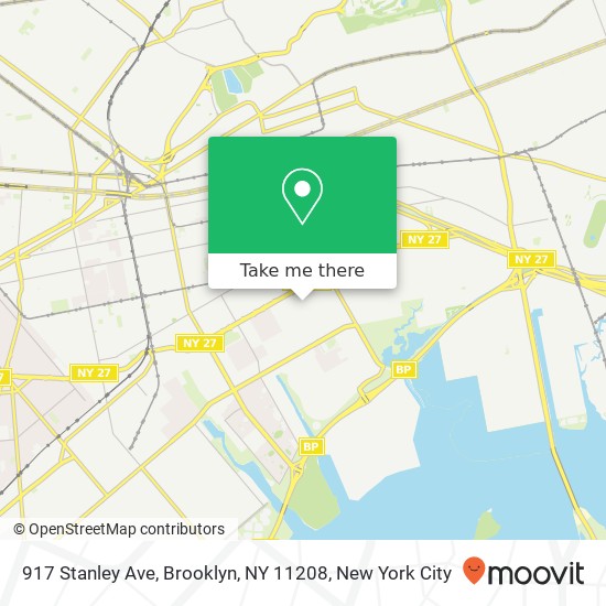 Mapa de 917 Stanley Ave, Brooklyn, NY 11208