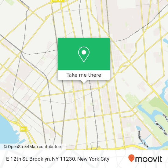 Mapa de E 12th St, Brooklyn, NY 11230