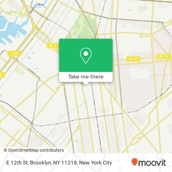 Mapa de E 12th St, Brooklyn, NY 11218