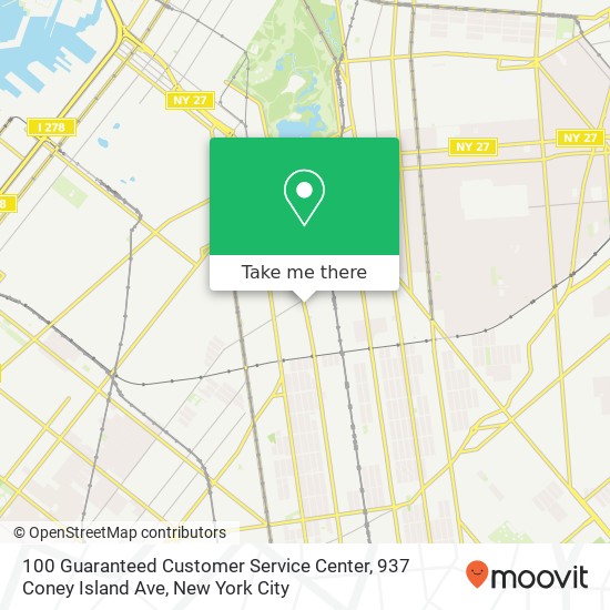 Mapa de 100 Guaranteed Customer Service Center, 937 Coney Island Ave