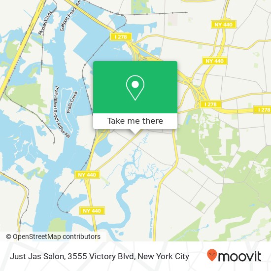 Just Jas Salon, 3555 Victory Blvd map