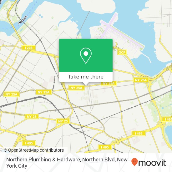 Northern Plumbing & Hardware, Northern Blvd map