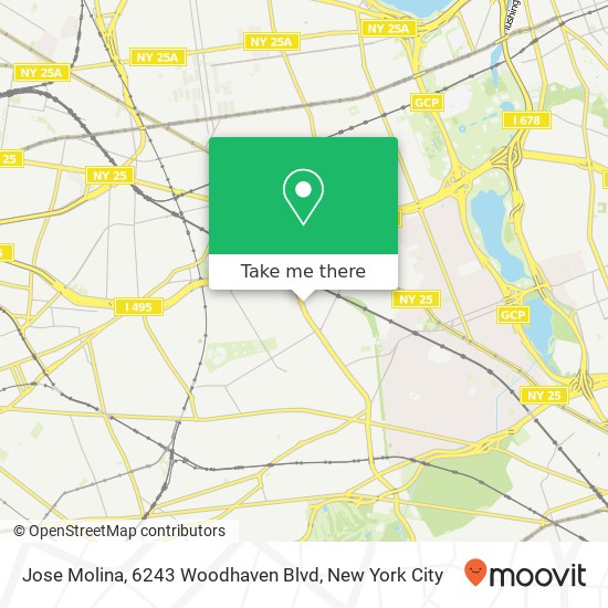 Jose Molina, 6243 Woodhaven Blvd map