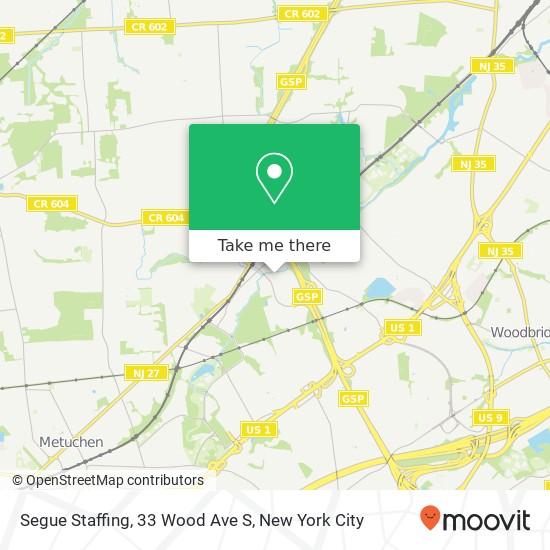 Segue Staffing, 33 Wood Ave S map