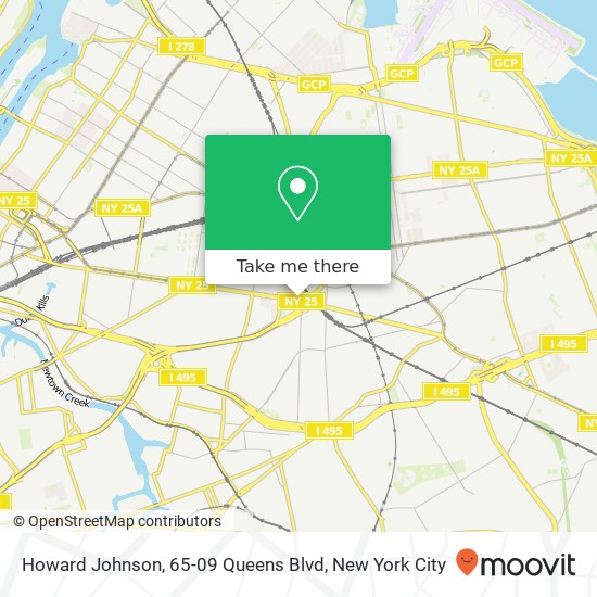 Mapa de Howard Johnson, 65-09 Queens Blvd