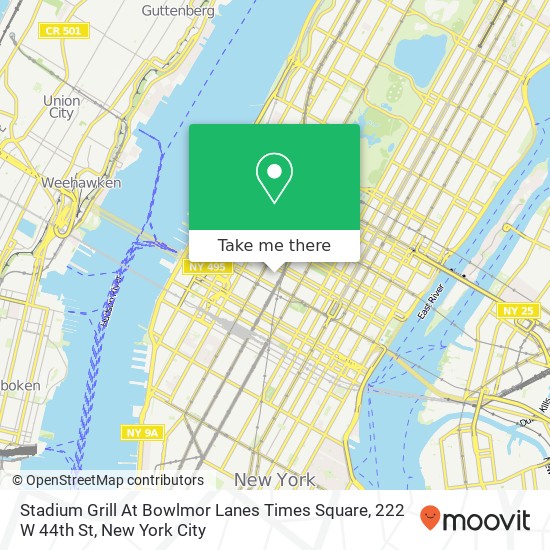 Stadium Grill At Bowlmor Lanes Times Square, 222 W 44th St map