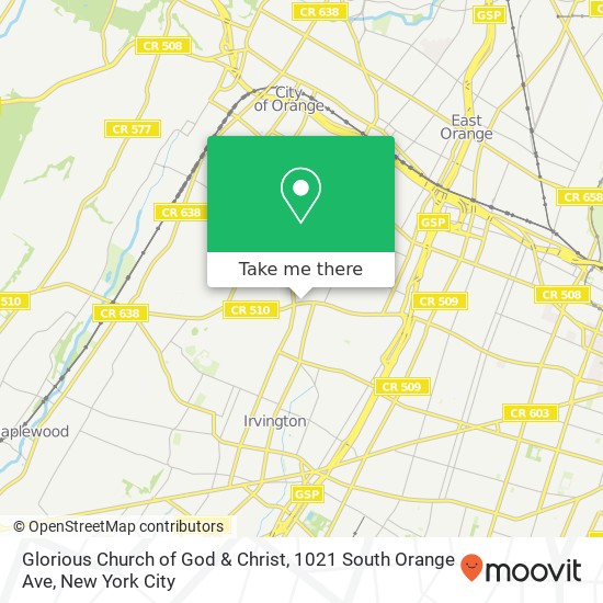 Mapa de Glorious Church of God & Christ, 1021 South Orange Ave