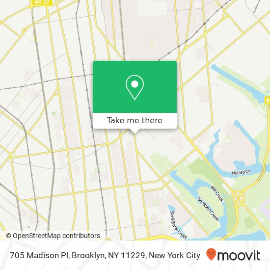 Mapa de 705 Madison Pl, Brooklyn, NY 11229