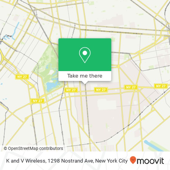 Mapa de K and V Wireless, 1298 Nostrand Ave