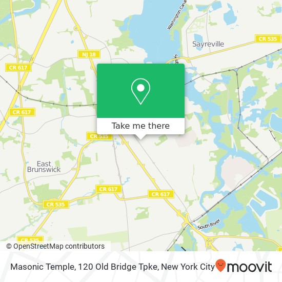 Masonic Temple, 120 Old Bridge Tpke map