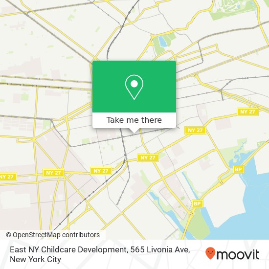 Mapa de East NY Childcare Development, 565 Livonia Ave