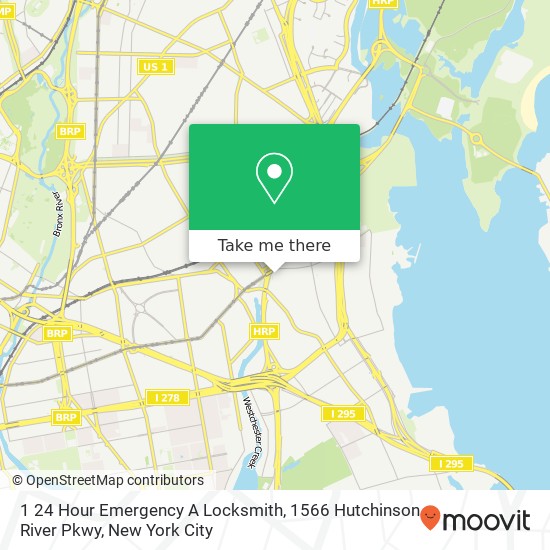 Mapa de 1 24 Hour Emergency A Locksmith, 1566 Hutchinson River Pkwy