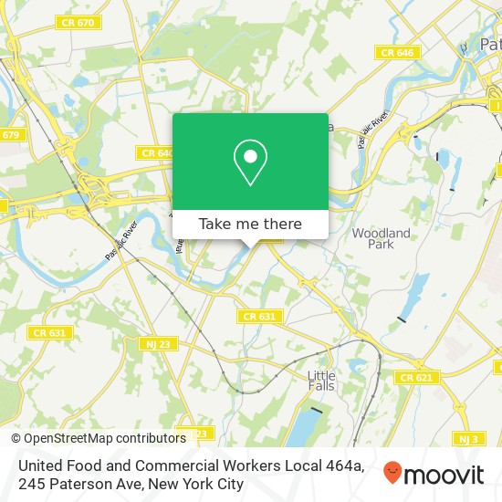 Mapa de United Food and Commercial Workers Local 464a, 245 Paterson Ave