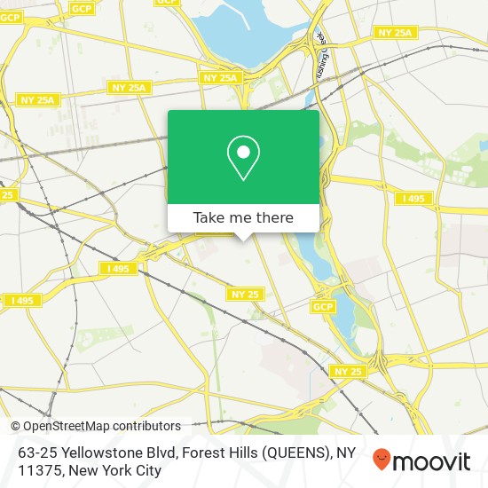 63-25 Yellowstone Blvd, Forest Hills (QUEENS), NY 11375 map
